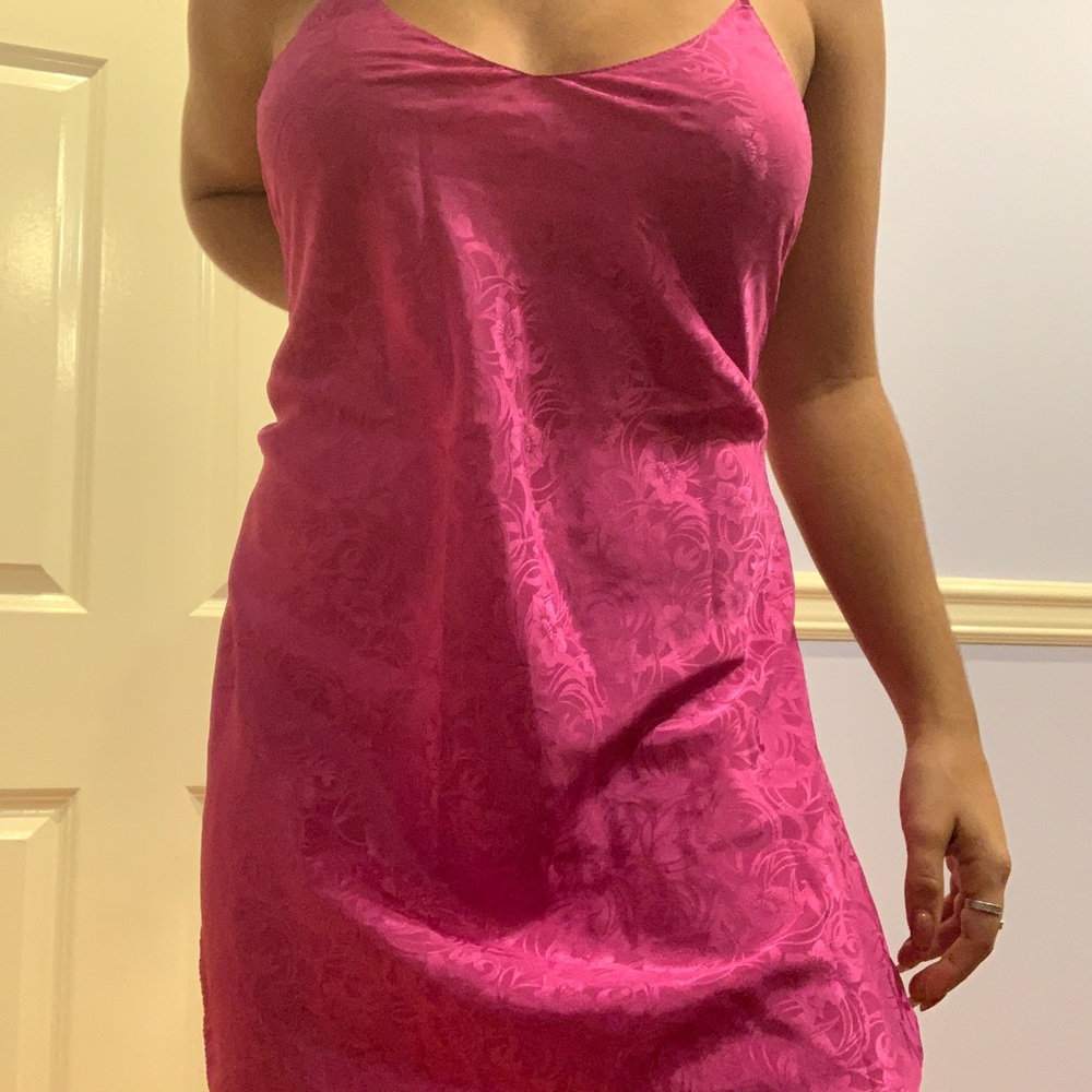 Sexy pink slip dress